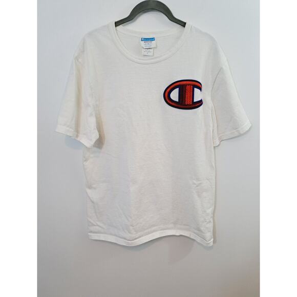 Champion Vintage White Large Logo Embroidered Tee Size Medium - Picture 1 of 7